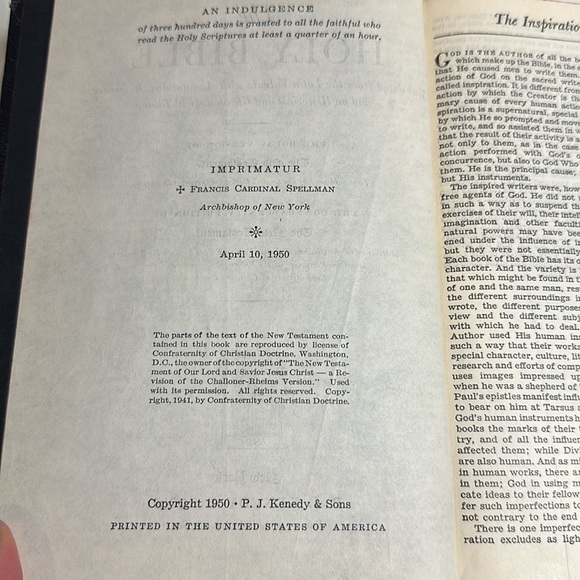 The Holy Bible Douay Confraternity New Catholic Version PJ Kenedy & Sons 1950 - Picture 3 of 7
